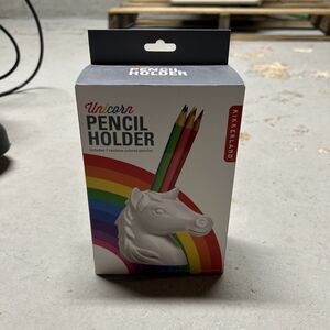 Kikkerland UNICORN Pencil Holder includes 7 rainbow color pencils (ST81) pen cup